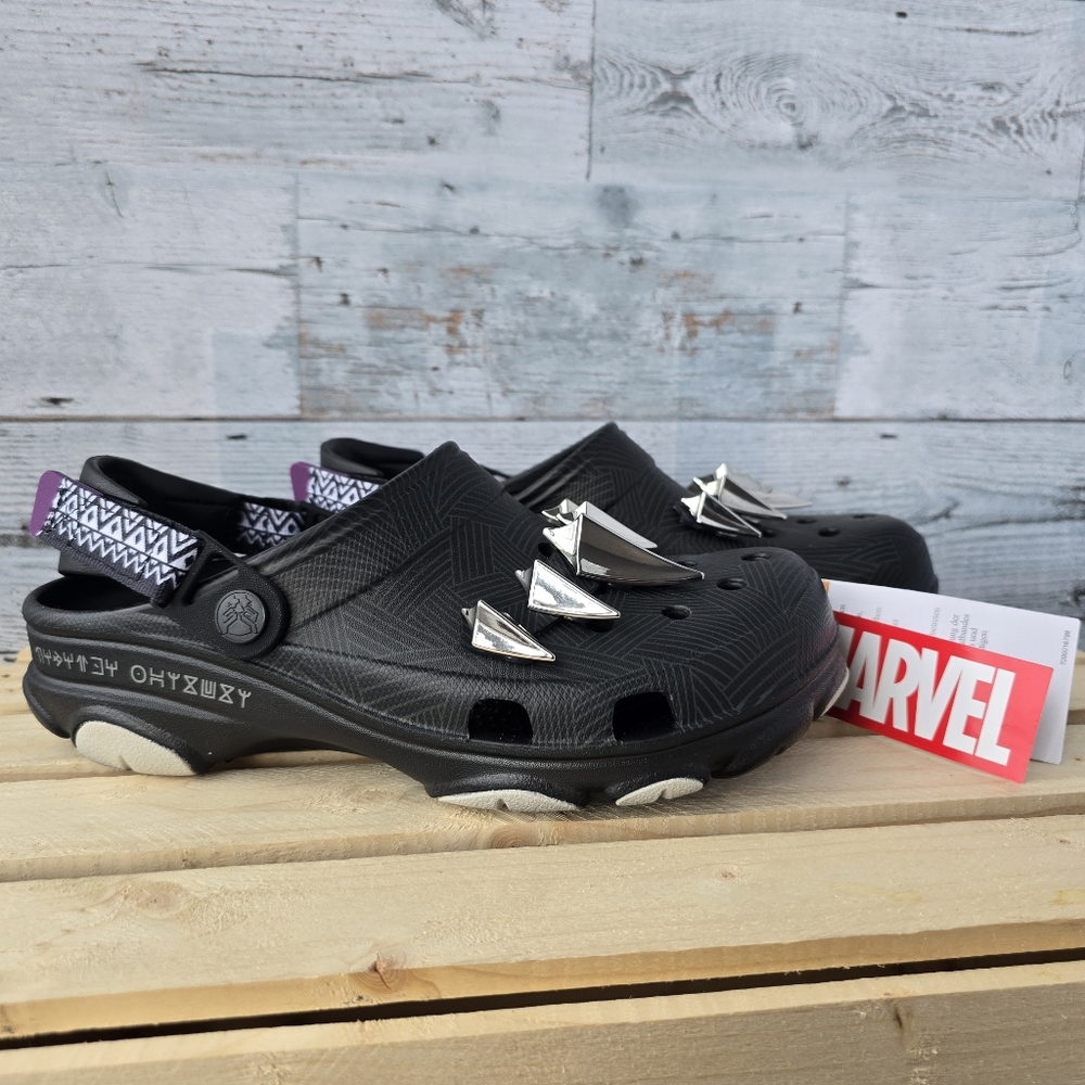 Crocs All-Terrain Marvel Black Panther Classic Clogs Unisex Mens 7 Womens 9 NEW